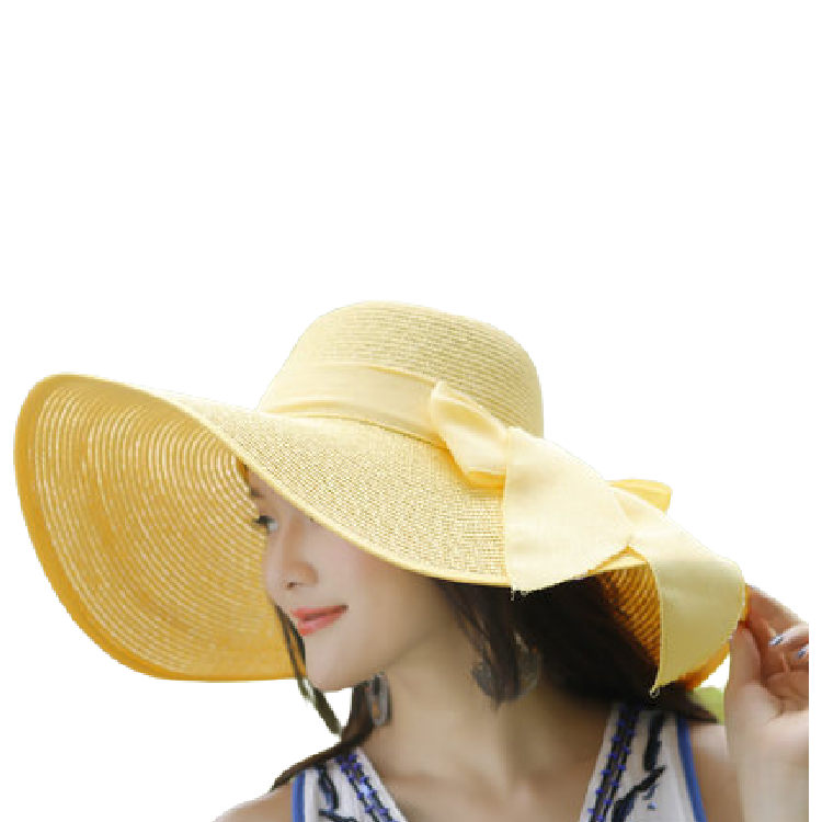 Ladies Summer Sun Hats - M (56-58cm) - Yellow