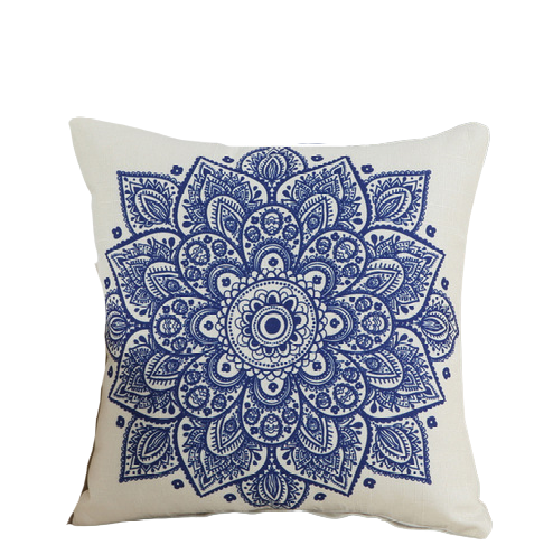 Blue and white Porcelain China Cushions - Floral Porcelain Rhyme