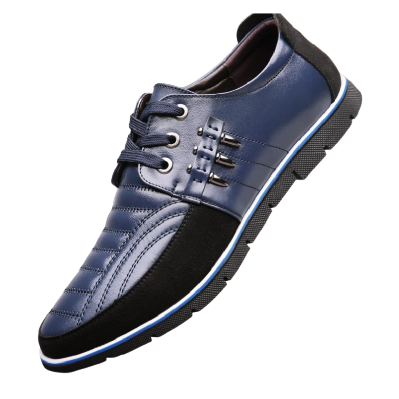 Men Leather Casual Shoes -Blue