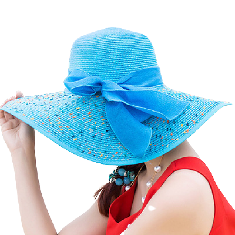Ladies Summer Sun Hats - M (56-58cm) - Light Blue