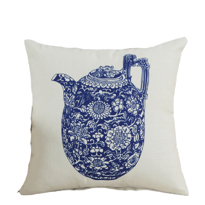 Blue and white Porcelain China Cushions - Blue and White Love-Teapot