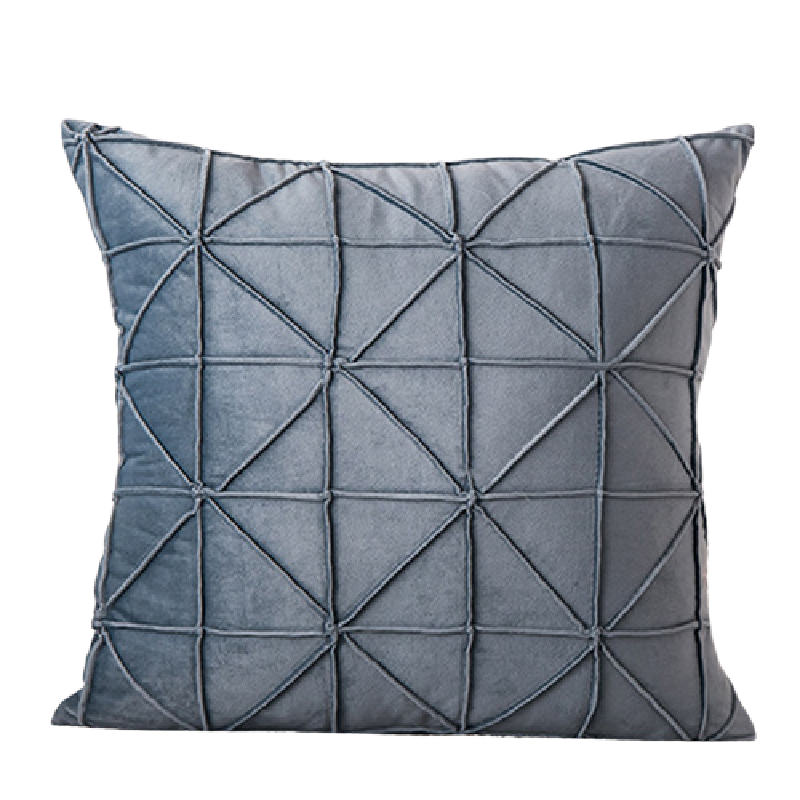 Dutch Velvet Scatter Cushions Including Inner - Geometrical Design-45x45cm - Grey