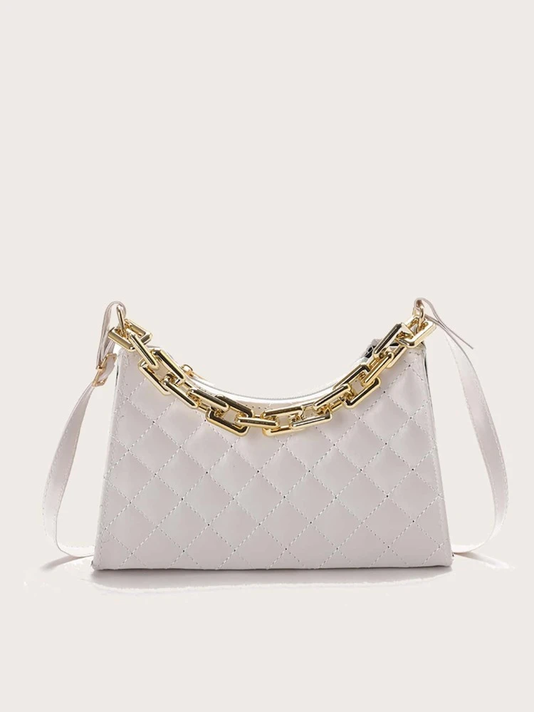 Quilted Chain Satchel Bag