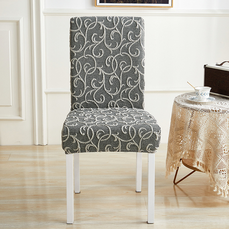 Elasticated Embossed Jacquard Chair Covers - Set of 2 - Grey