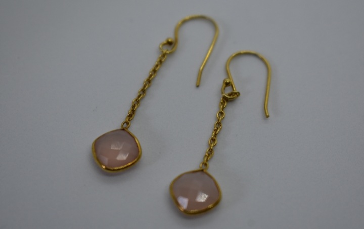 The Ava - Rose Quartz Earrings