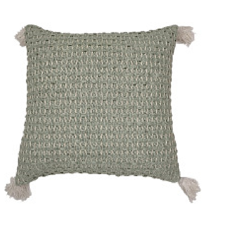 Scatter Cushions Tassel Tufted Moroccan - 45 x 45cm - Green