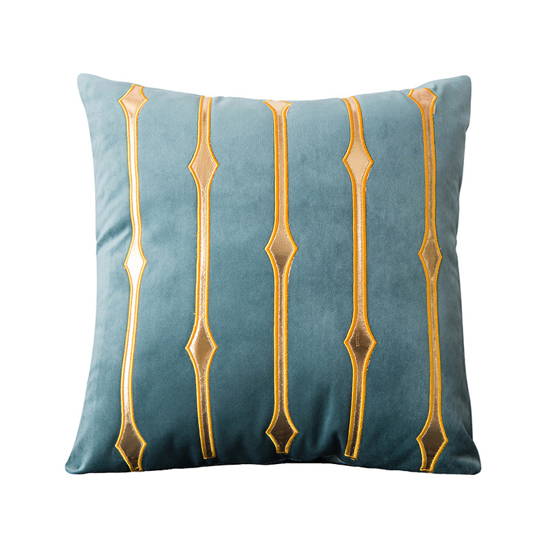 Dutch Velvet Scatter Cushions Including Inner - Bronzing-45x45cm - Light Blue