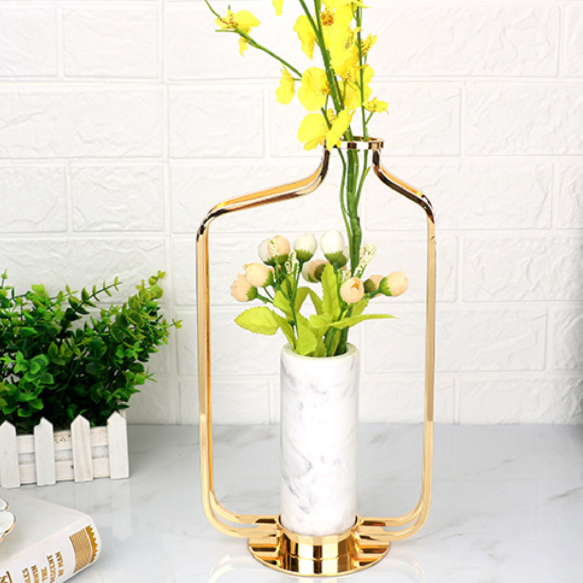 Luxury Marble Geometric Vase