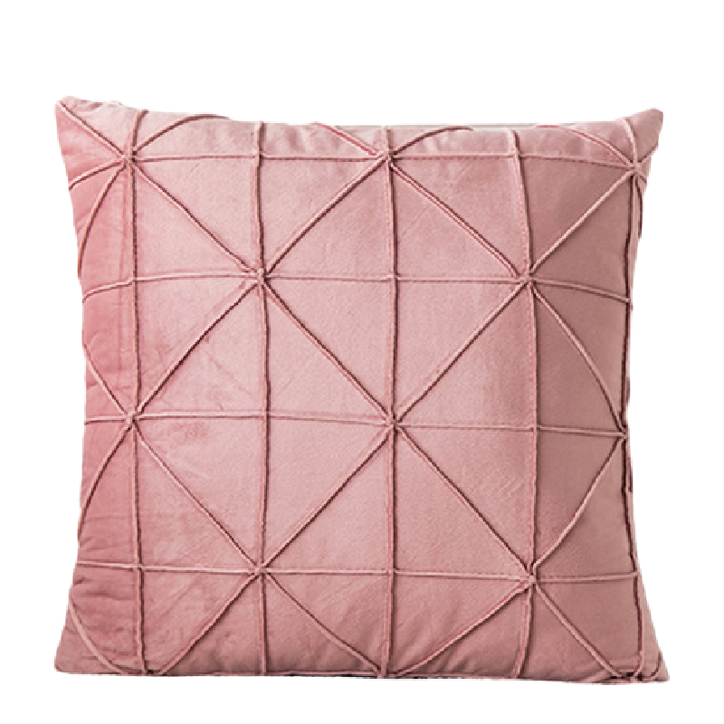 Dutch Velvet Scatter Cushions Including Inner - Geometrical Design-45x45cm - Paris Pink