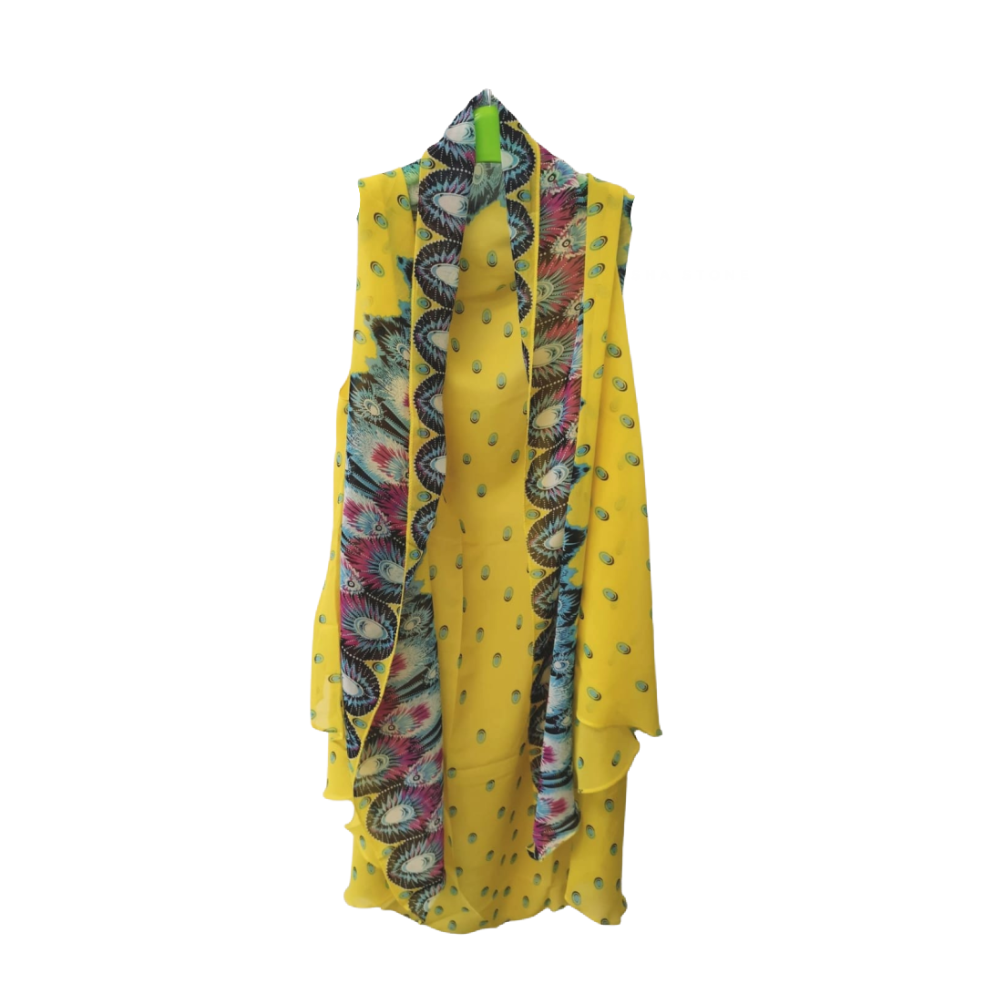Versatile Sleeveless Chiffon Shirt - Shawl - Scarf - Yellow A1