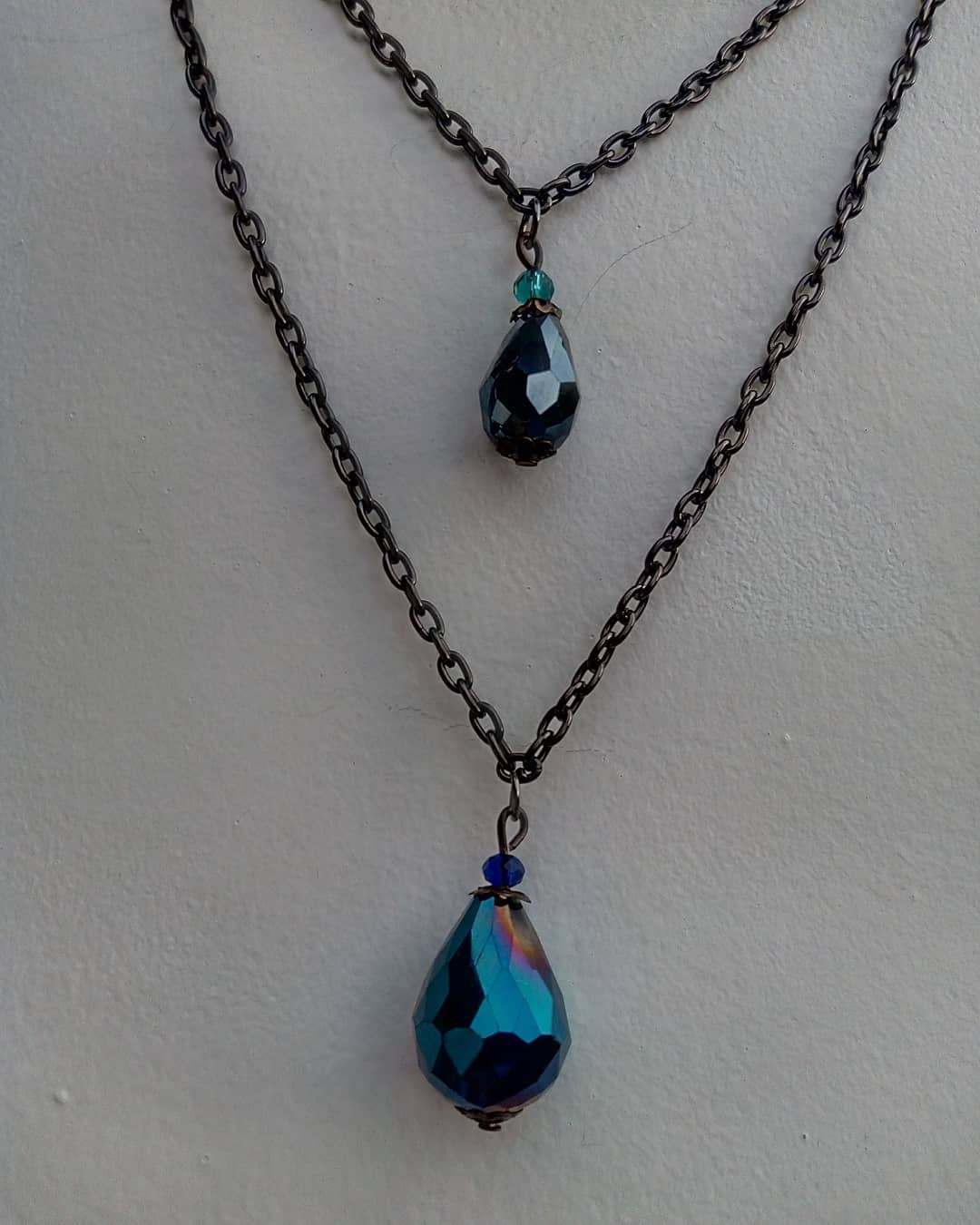Blue Jewel Layered Necklace