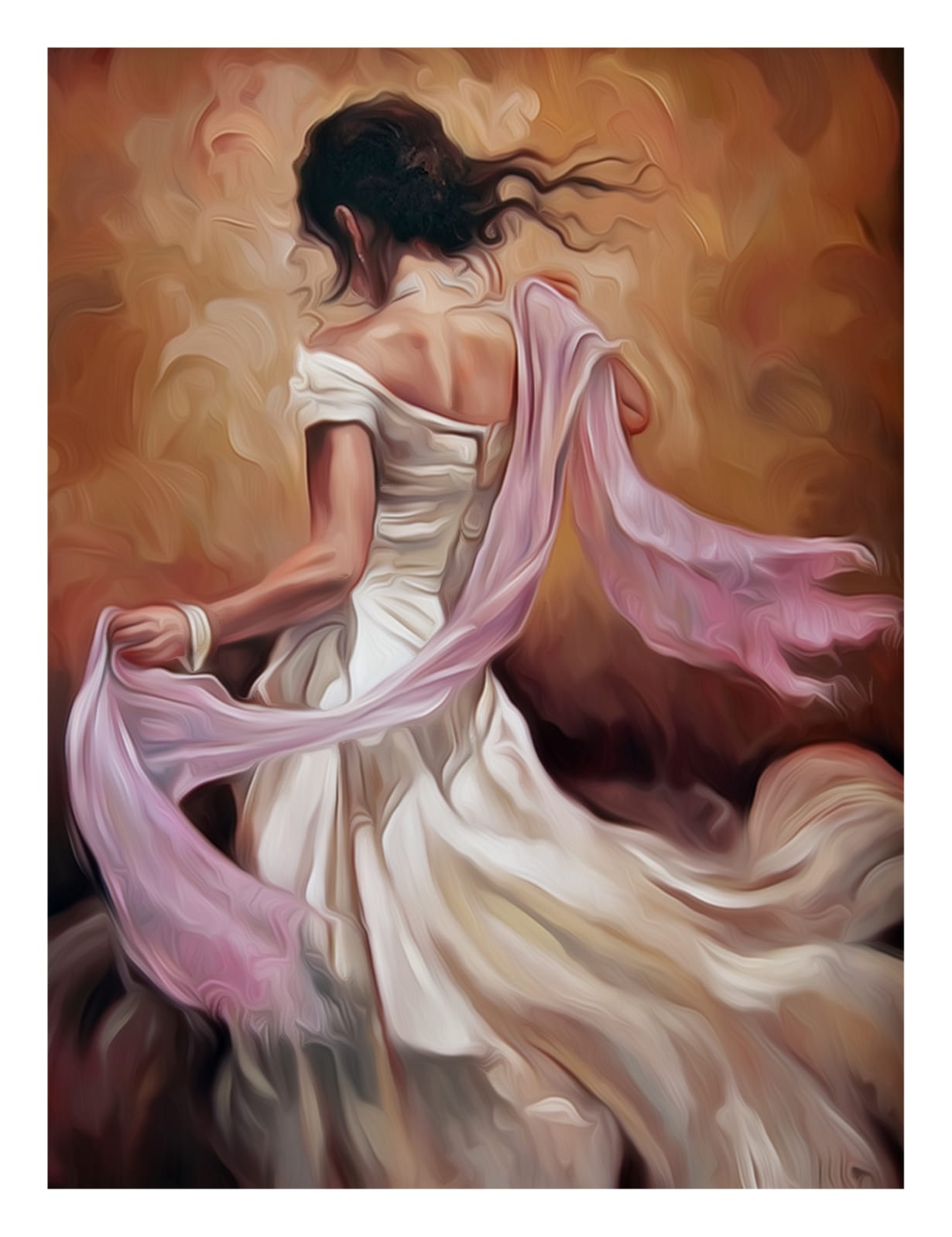 A4-A Lady with a scarf Canvas