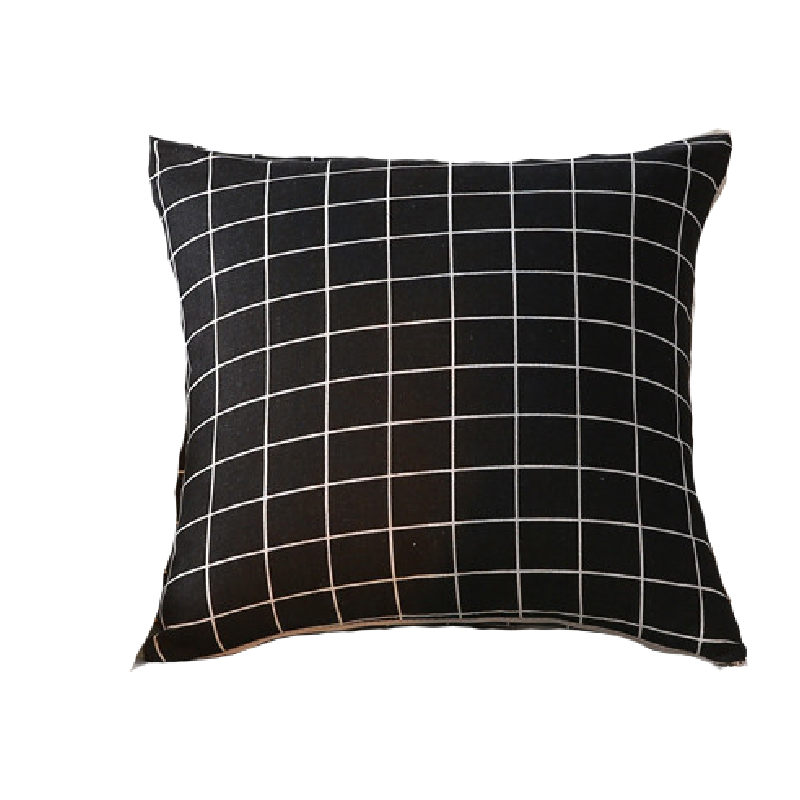 Linen Cushions Double-Sided Printing -50 X 50cm - Black Squares