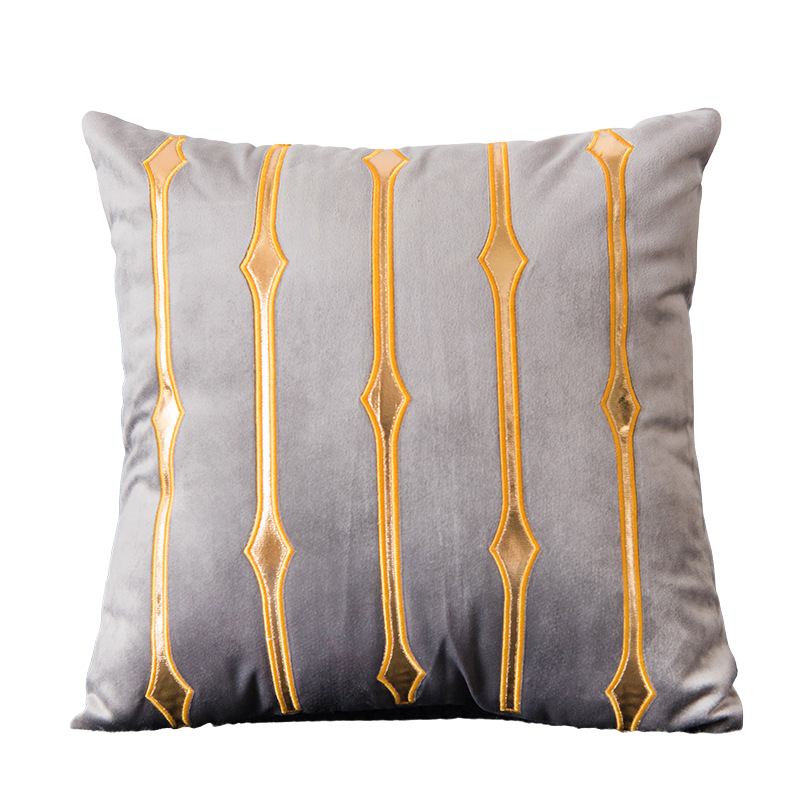Dutch Velvet Scatter Cushions Including Inner - Bronzing-45x45cm Grey