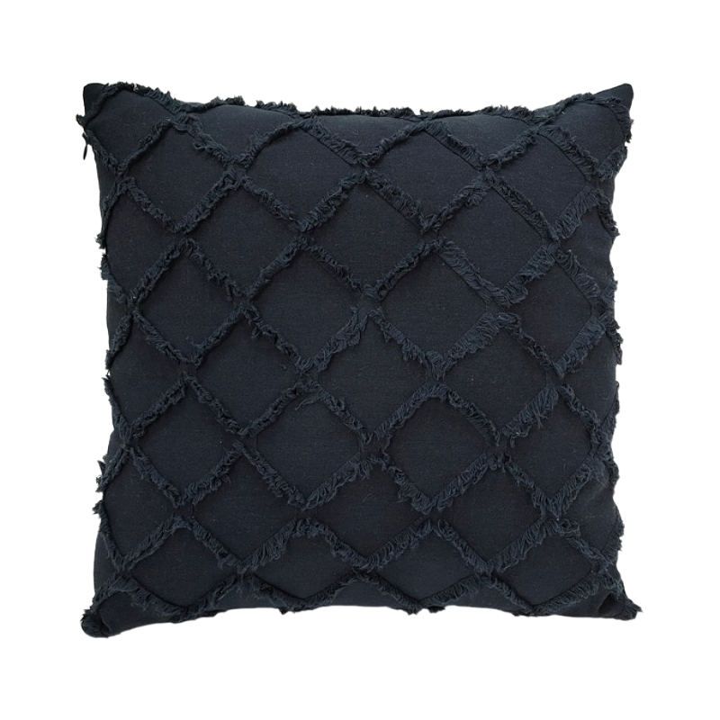 Scatter Cushions New Diamond Lace Cut Flower 45 x 45cm - Navy