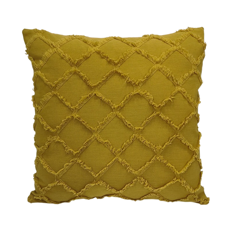 Scatter Cushions New Diamond Lace Cut Flower 45 x 45cm - Turmeric