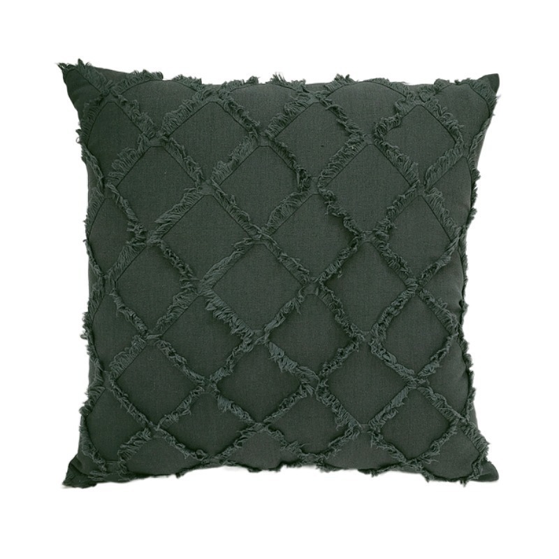 Scatter Cushions New Diamond Lace Cut Flower 45 x 45cm - Dark Grey